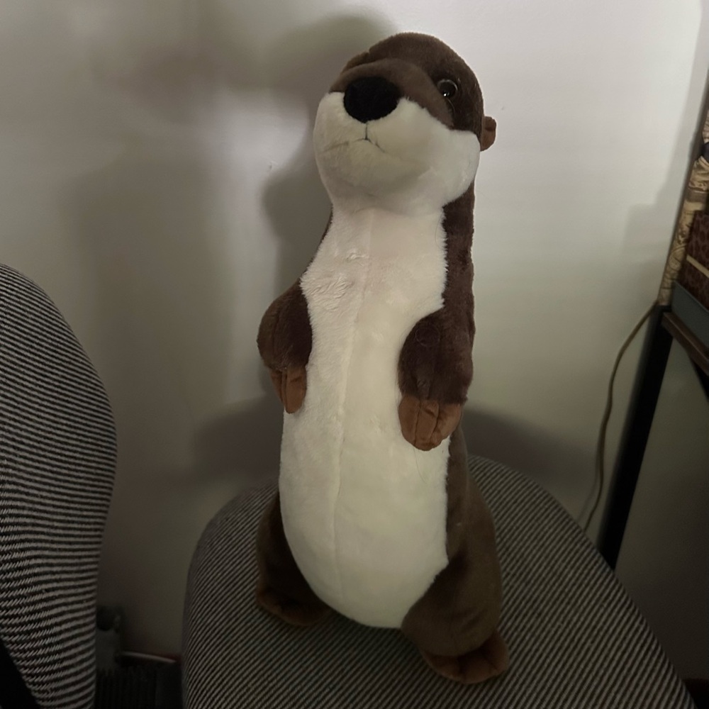 Large Plush Otter Stuffed Animal - Brown & White